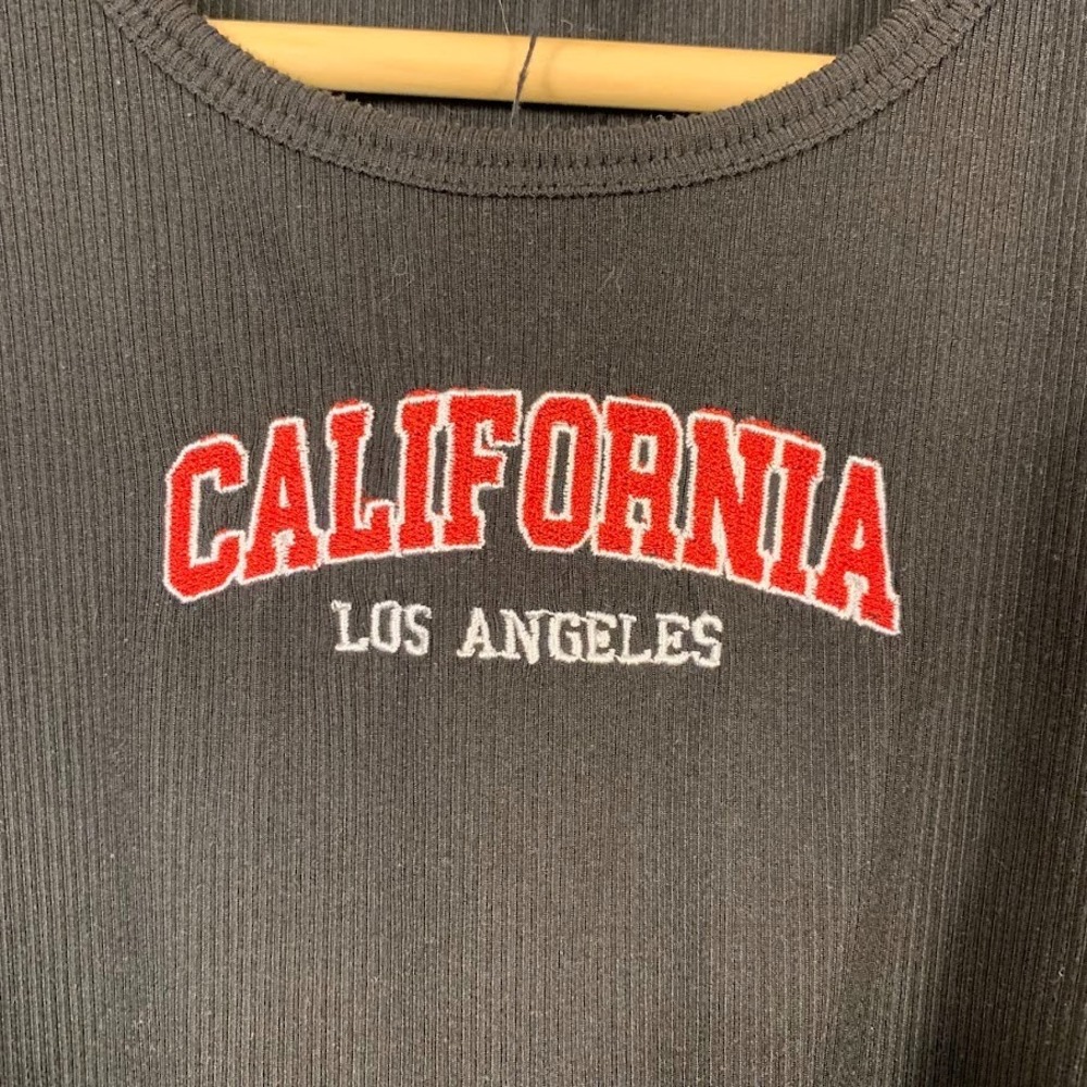 Better Together Black Ribbed Tank Top Los Angeles California Women's Large